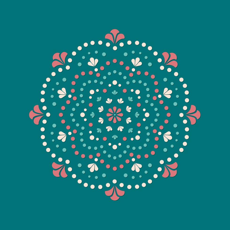 la pintura de puntos se encuentra con los mandalas. estilo aborigen de pintura de puntos y poder de mandala. flor decorativa vector