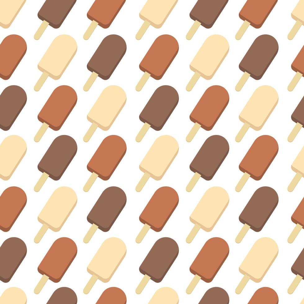 Vector ice creame seamless pattern. Food illustration background. Decorative print. Child summer print