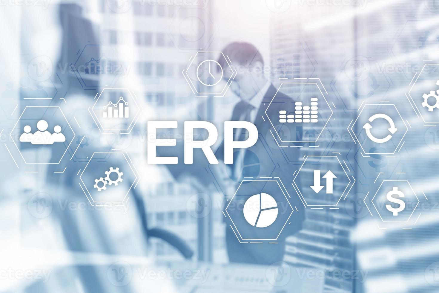 Enterprise resource planning ERP concept. Business People photo