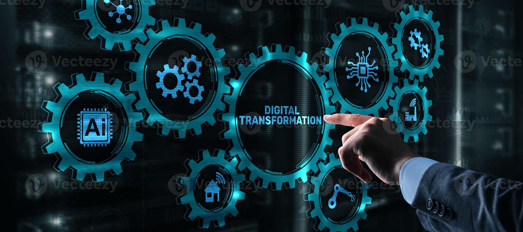 Digital Transformation and Digitalization Technology concept on Abstract Background photo