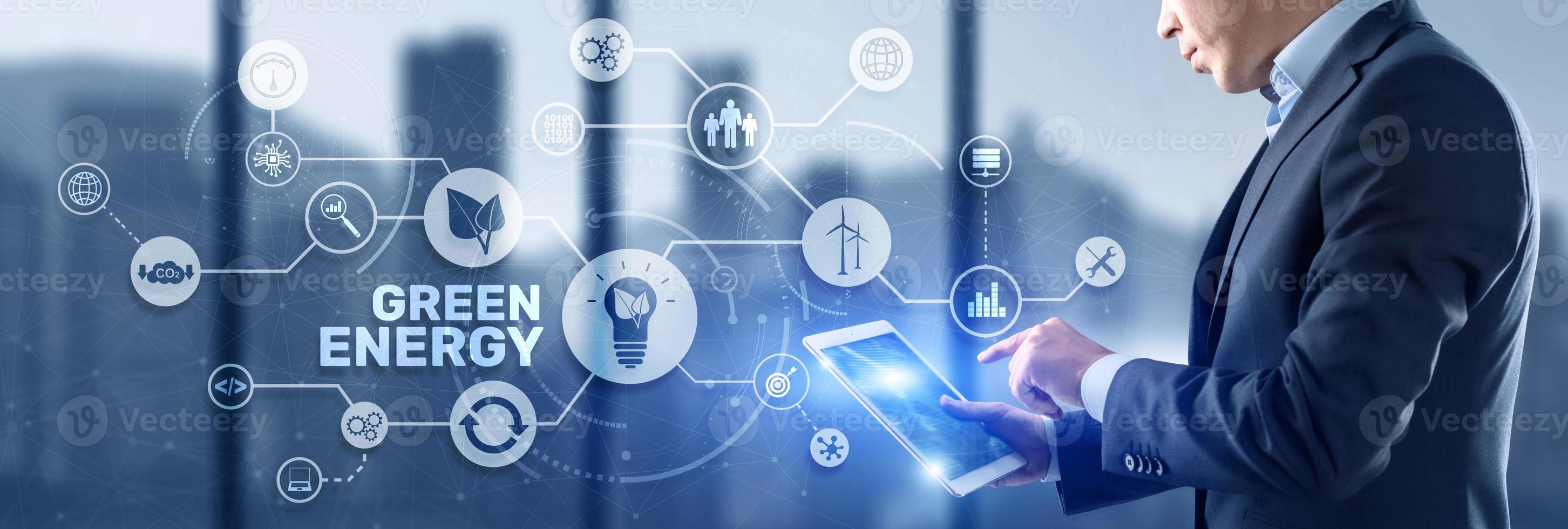 Green Energy Natural Ecology Power electric speed creative. Technology ecology concept photo