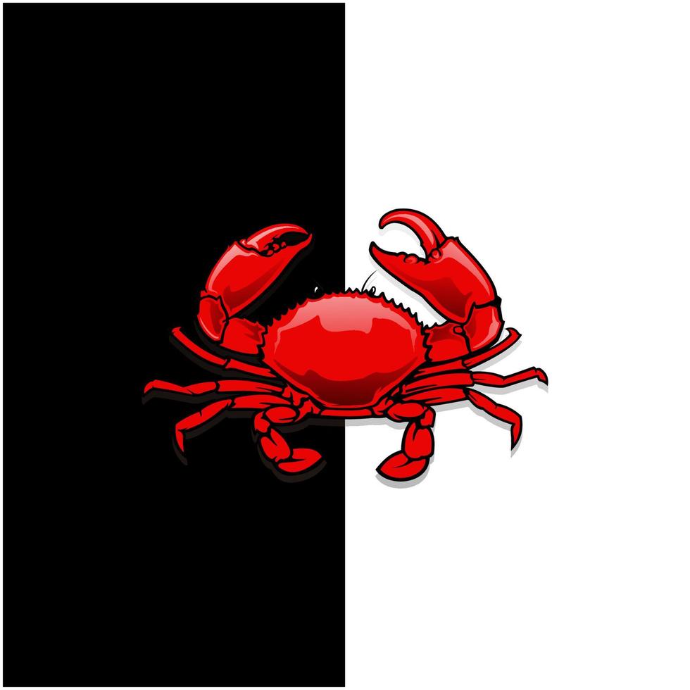 red crab illustration vector template