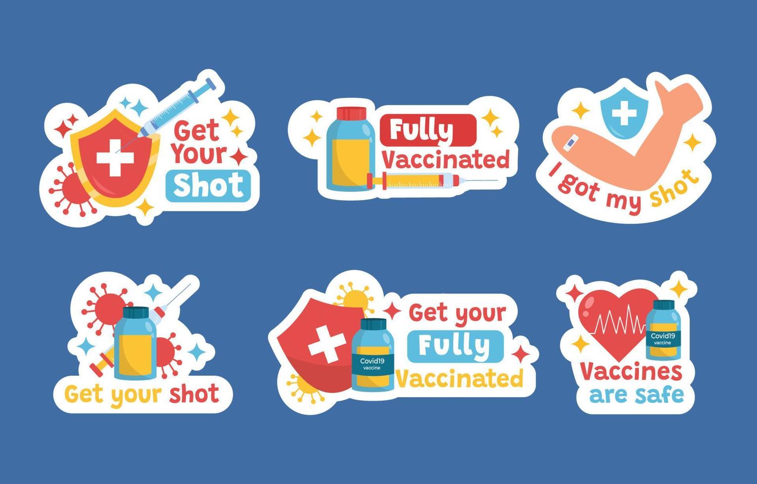Immunization Sticker Set vector