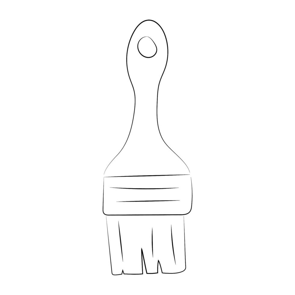 Paint brush icon. Line art brush. flat style isolated on background. Paint brush icon logo
