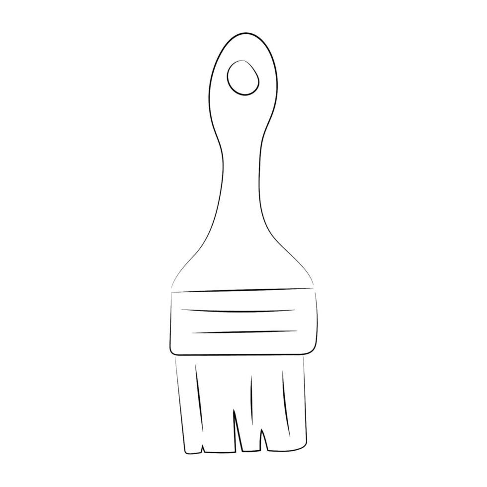 Paint brush icon. Line art brush. flat style isolated on background. Paint brush icon logo. vector