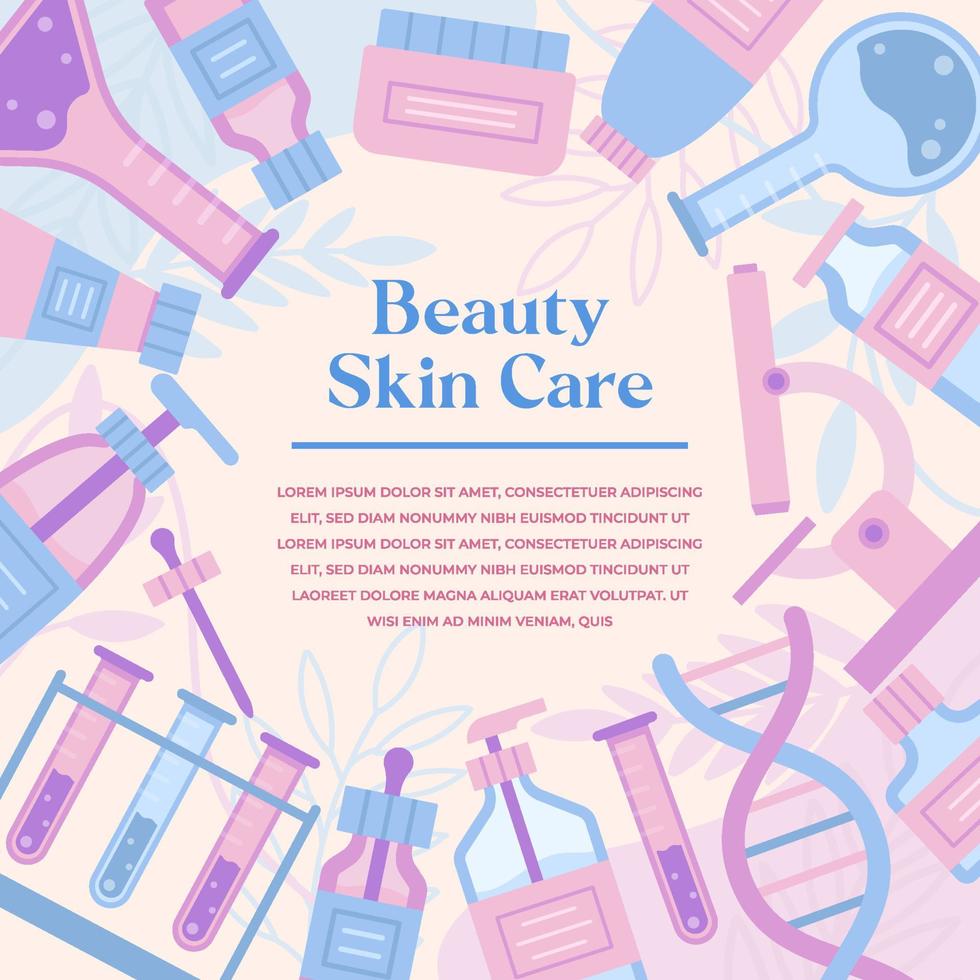 Beauty Skin Care Laboratory Background Template vector