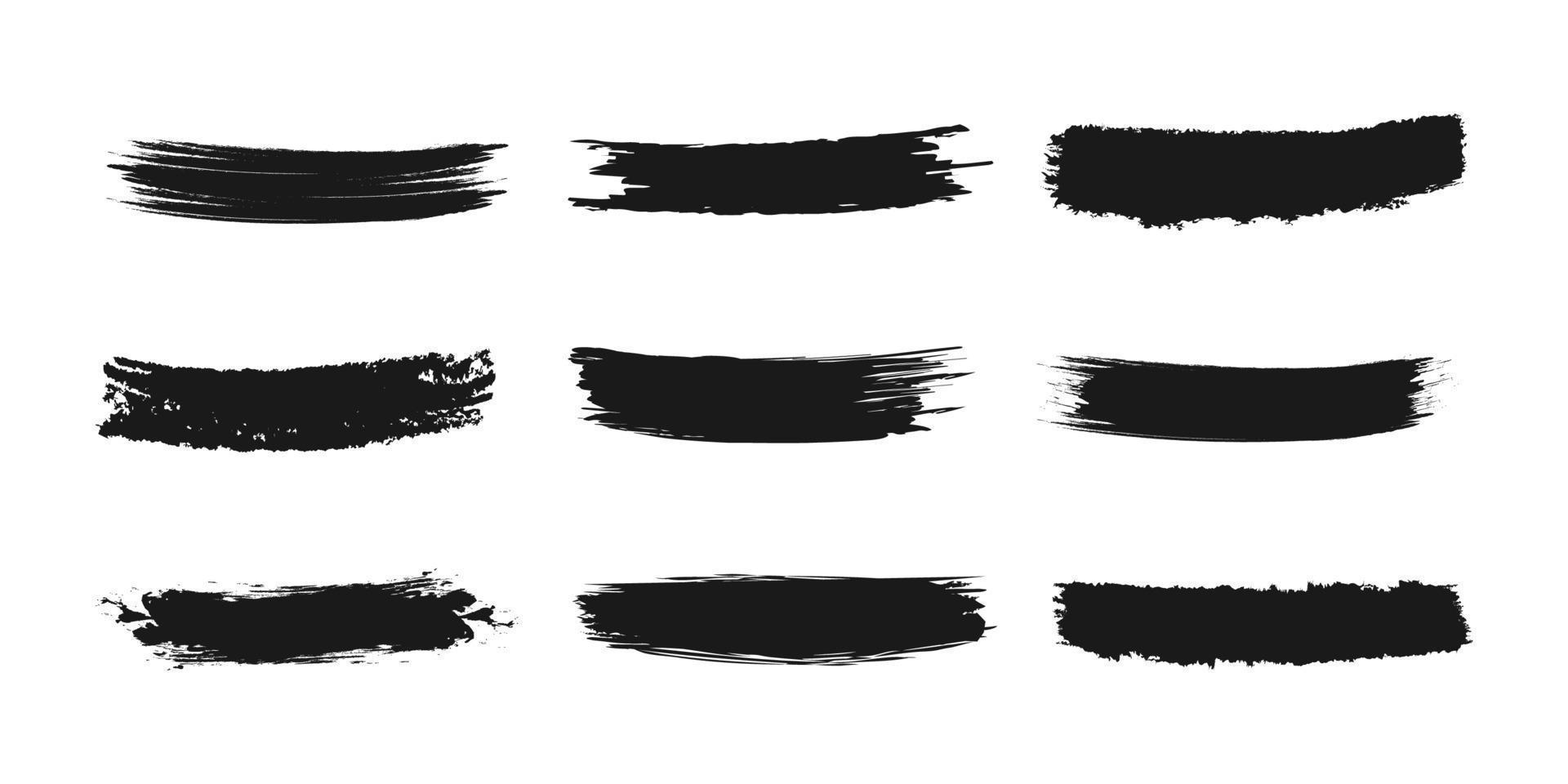 Grunge ink trazos de pincel. Cepillos negro de Freehand. Pincel seco  Handdrawn manchas negras. La moderna ilustración vectorial Imagen Vector de  stock - Alamy
