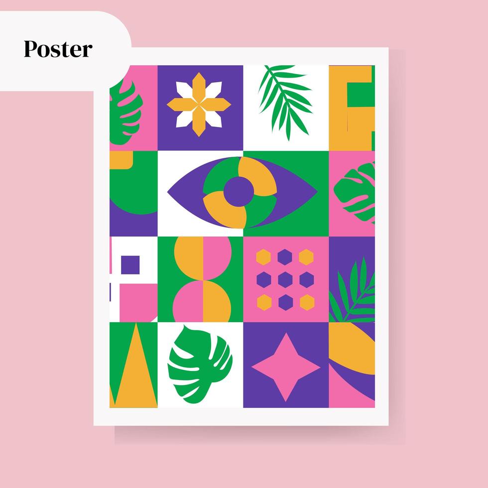 poster with abstract geometric shapes. vector illustration template