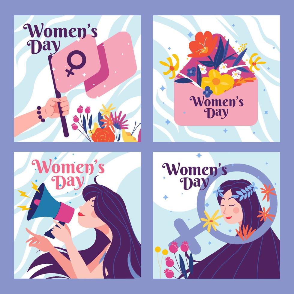 International Womens Day Awareness Campaign Social Media Post vector