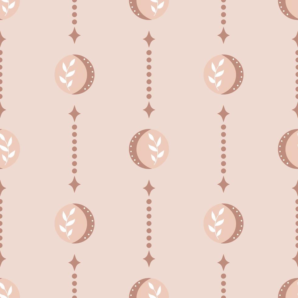 Cute boho moon seamless pattern. Creative childish print for fabric, wrapping, textile, wallpaper, apparel. Vector digital paper.