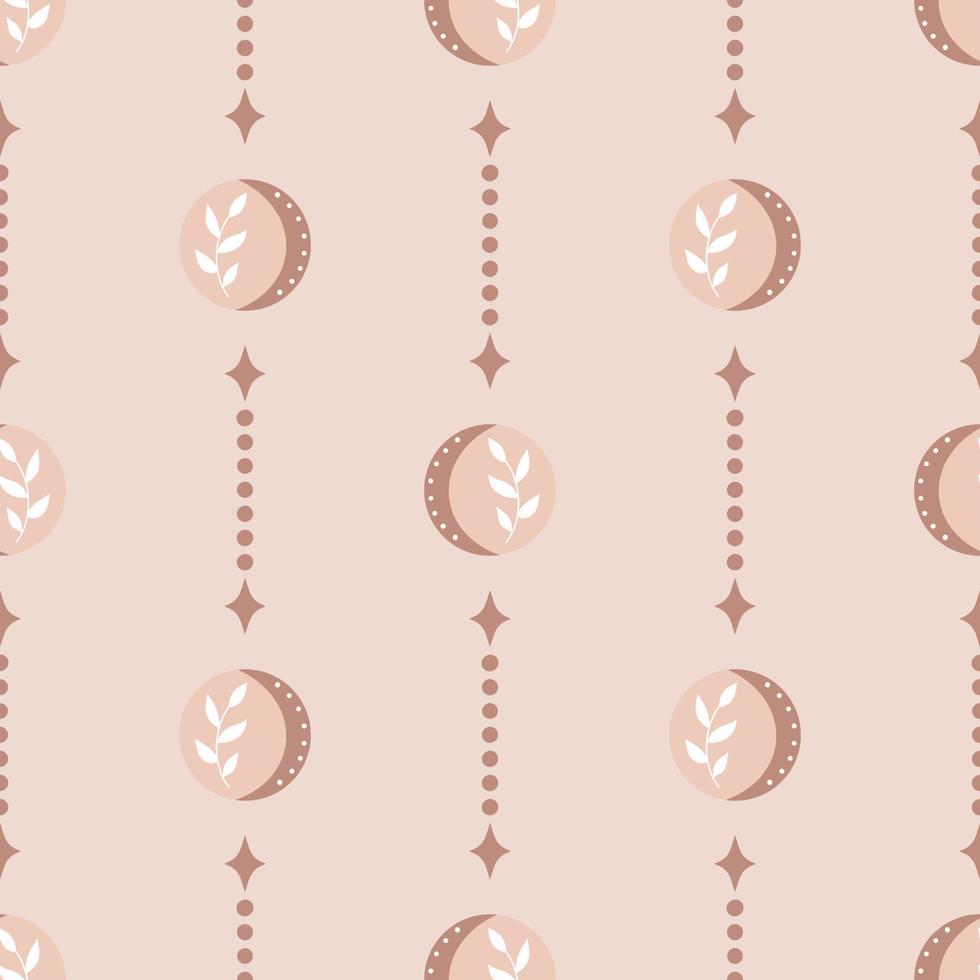 Cute boho moon seamless pattern. Creative childish print for fabric, wrapping, textile, wallpaper, apparel. Vector digital paper.