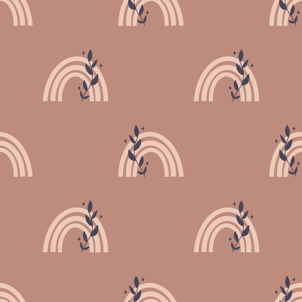 Cute boho rainbow seamless pattern. Creative childish print for fabric, wrapping, textile, wallpaper, apparel. Vector digital paper.