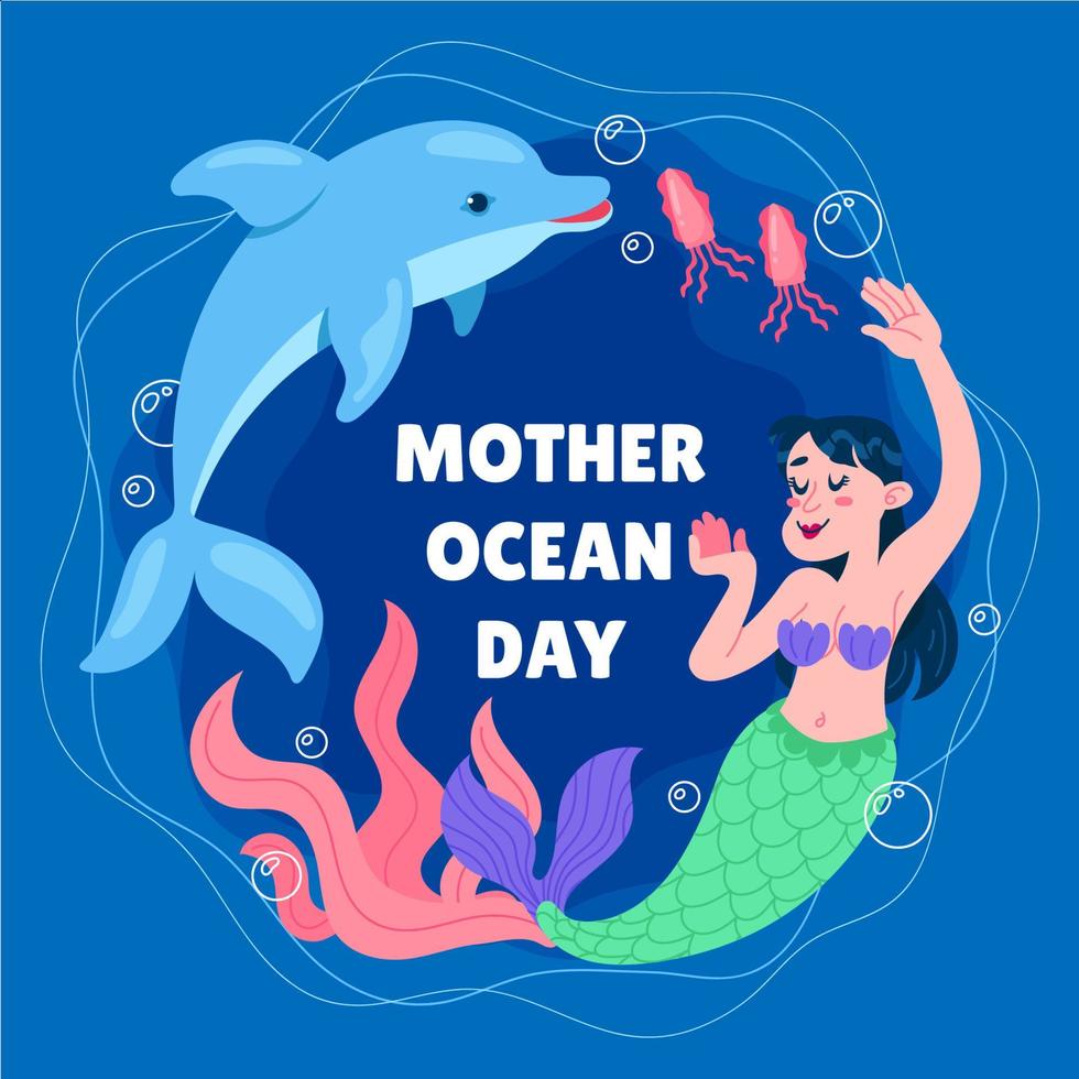 dia de la madre oceano vector