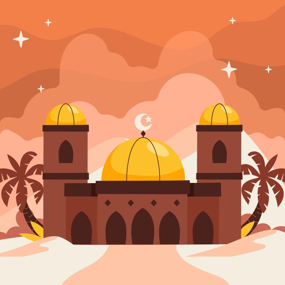 mezquita en el desierto vector