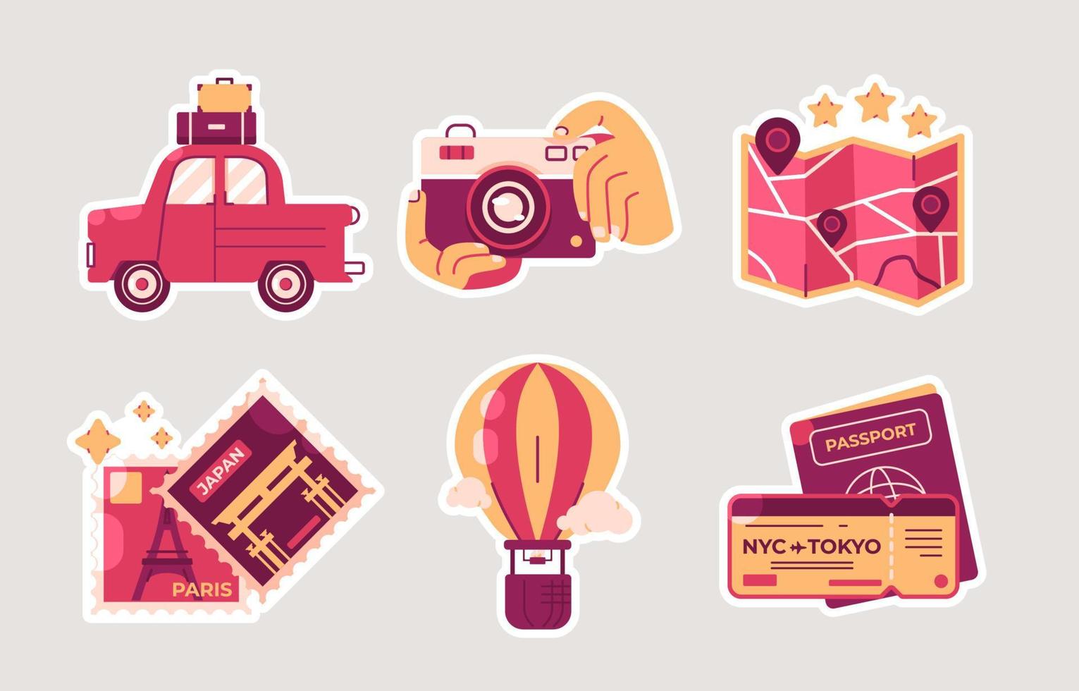 Travel Sticker Collection vector