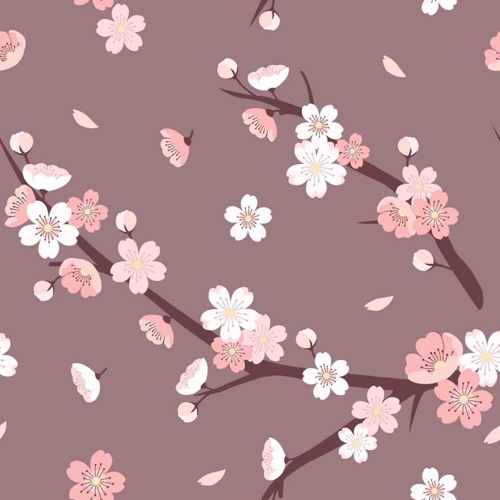 Cherry Blossom Seamless Background vector
