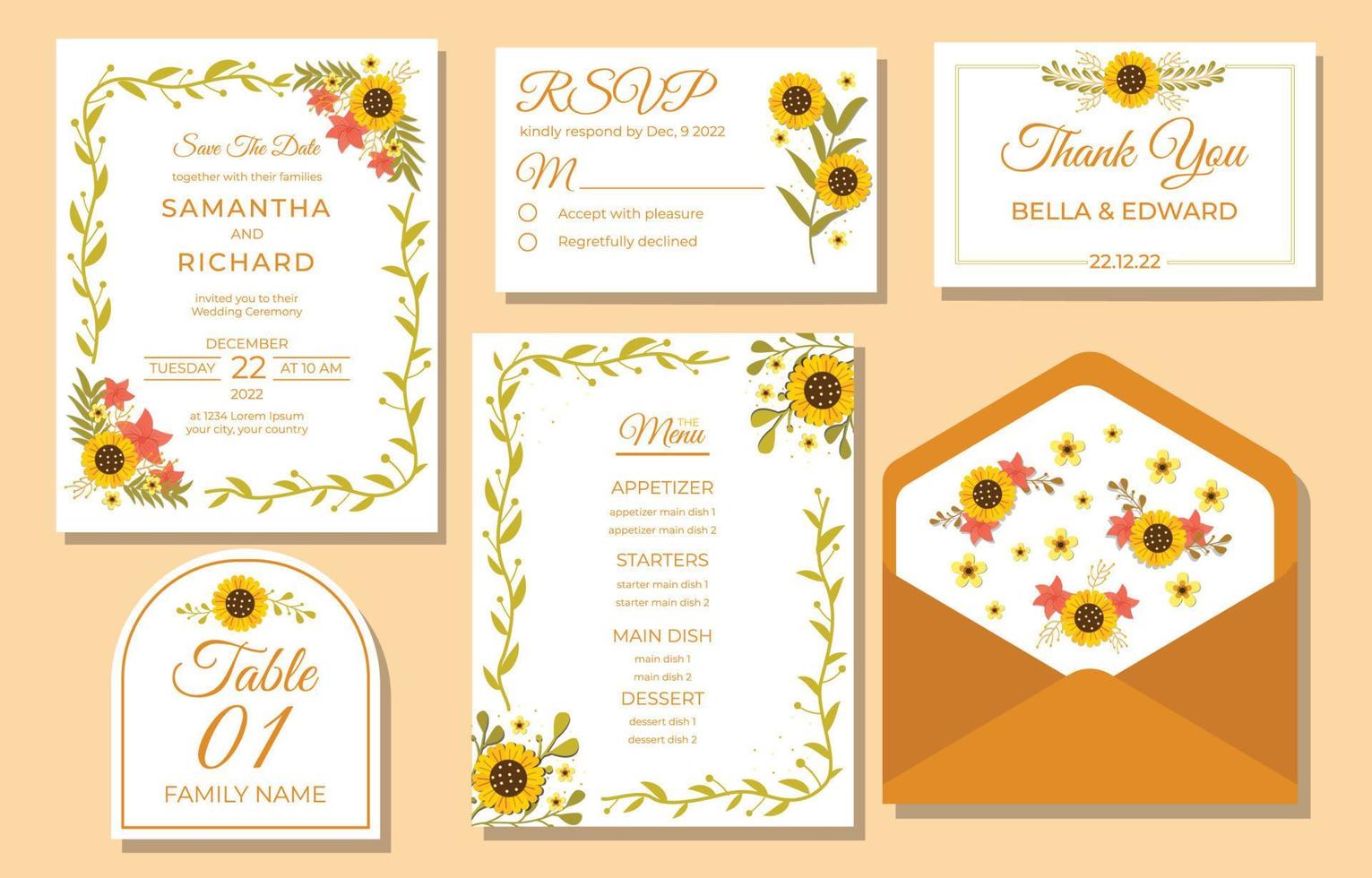 plantilla de invitación de boda vector