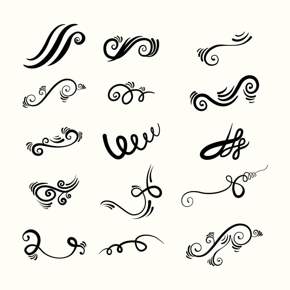 Decorative Vintage Swirl Collection Set vector