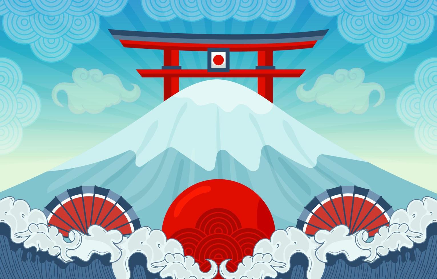 Japanese Style Element Background vector