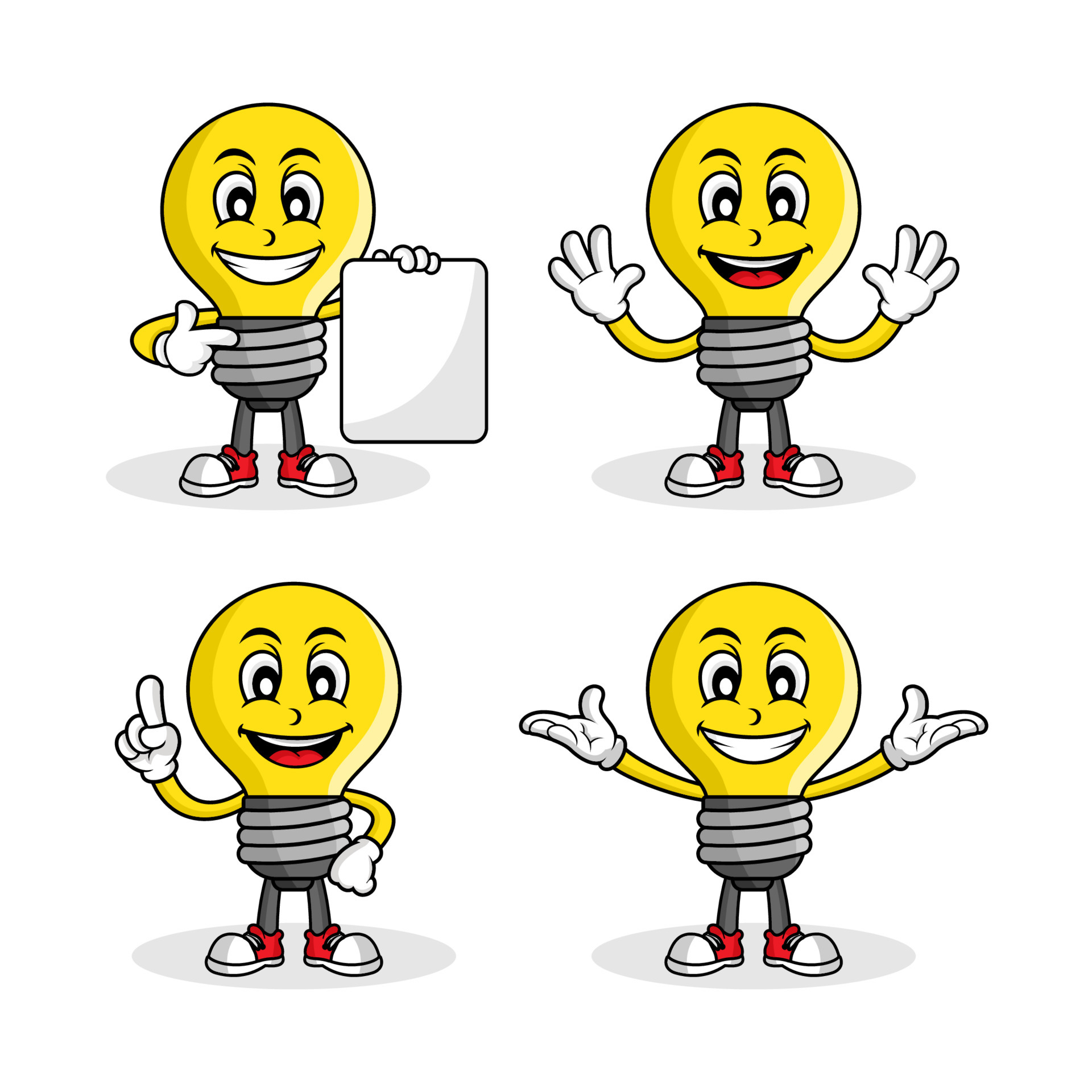 Light bulb mascot cartoon illustration vector design collection 6174646