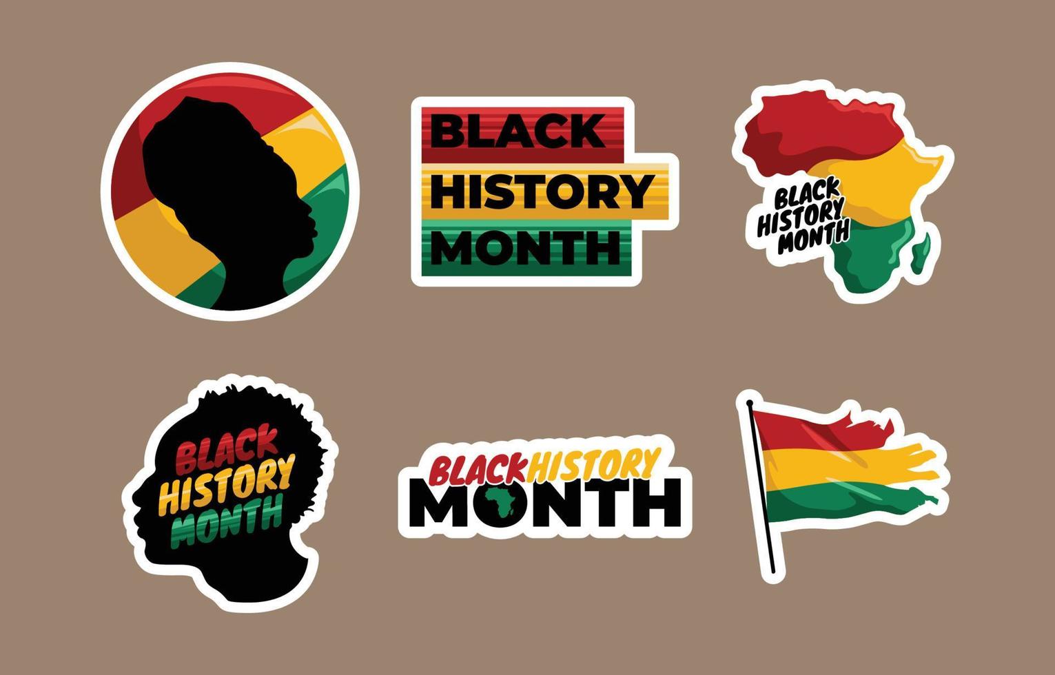Black History Month Sticker Collection vector