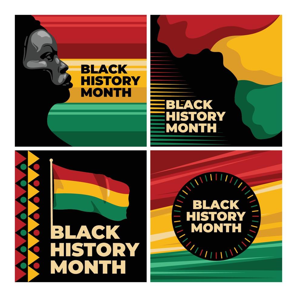 Black History Month Social Media Collection vector