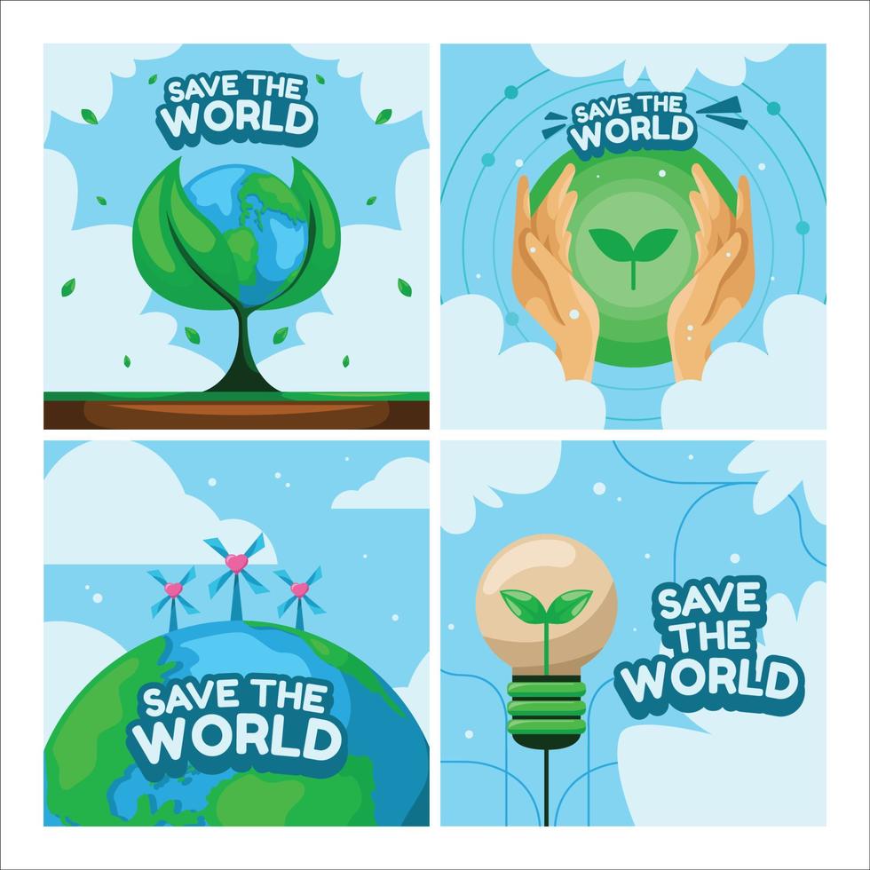 Earth Day Social Media Design Template vector