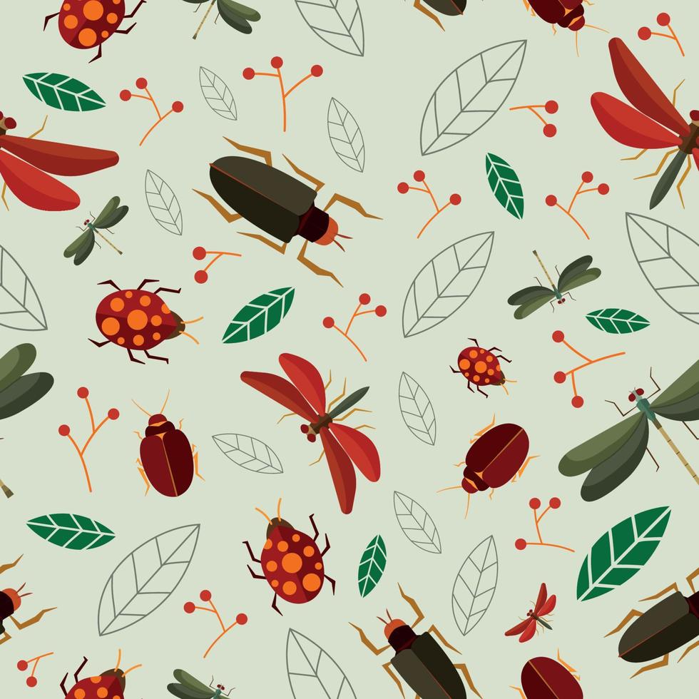 Bugs Seamless Pattern vector