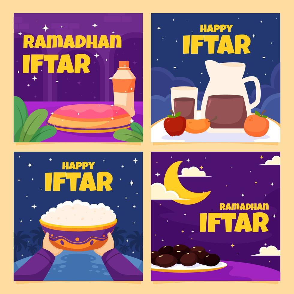 Happy Ramadan Iftar Social Media vector