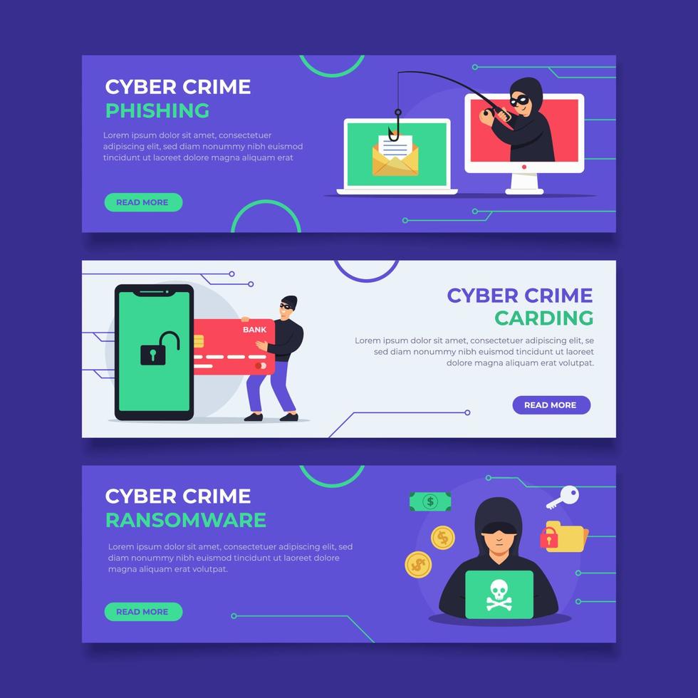 Online Fraud Intervention Banner Set vector