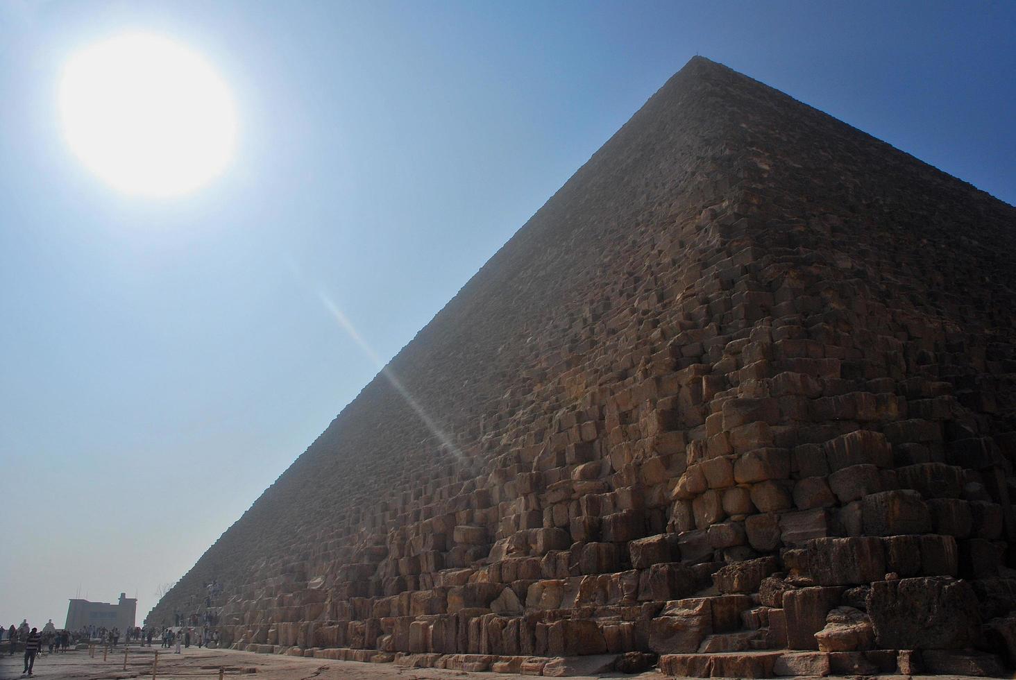 pyramid with sunbeam photo