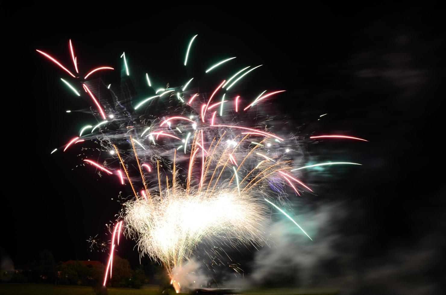 nice fireworks in the night photo