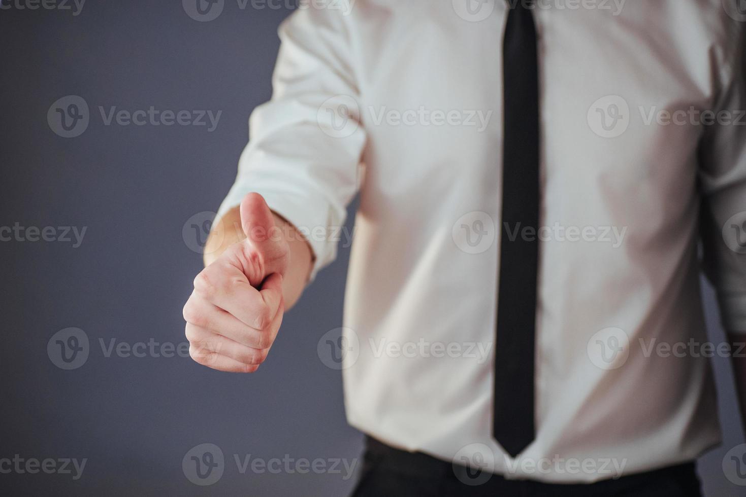 A man passing by using biometric fingerprint photo