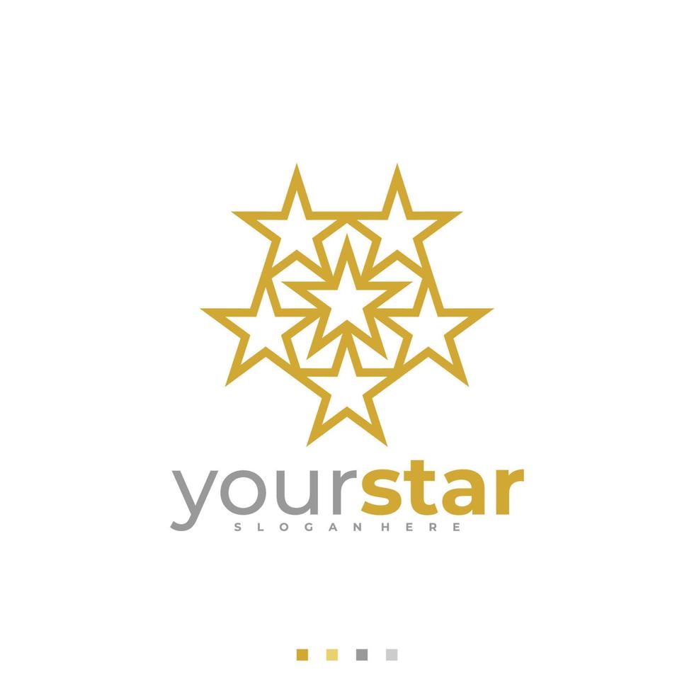 plantilla de vector de logotipo de estrella, conceptos creativos de diseño de logotipo de estrella
