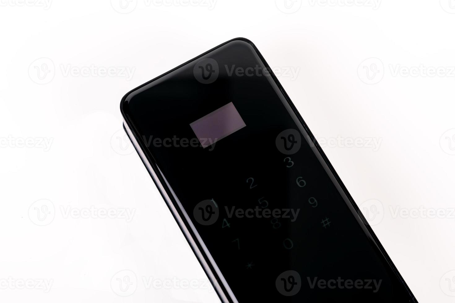 A metal Intelligent lock  made of baking paint is locked on a white background photo