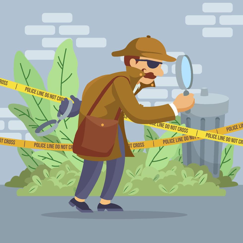 Detective Homicide Investigator Character Investigates A Case vector