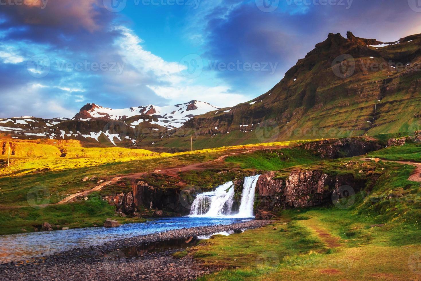 The beautiful landscape of mountains and rivers in Iceland. photo