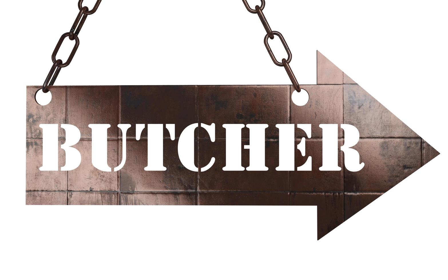 butcher word on metal pointer photo