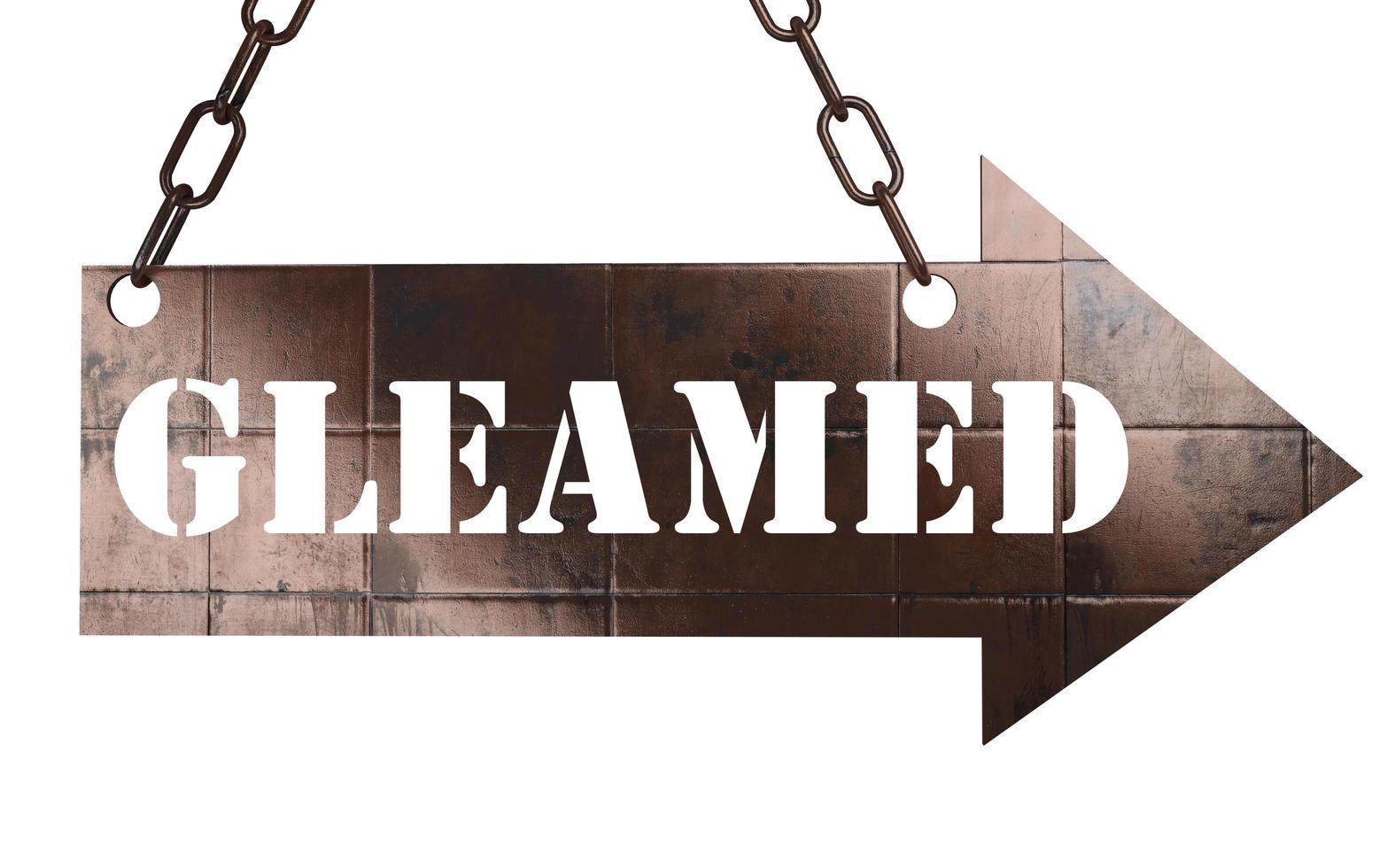gleamed word on metal pointer photo
