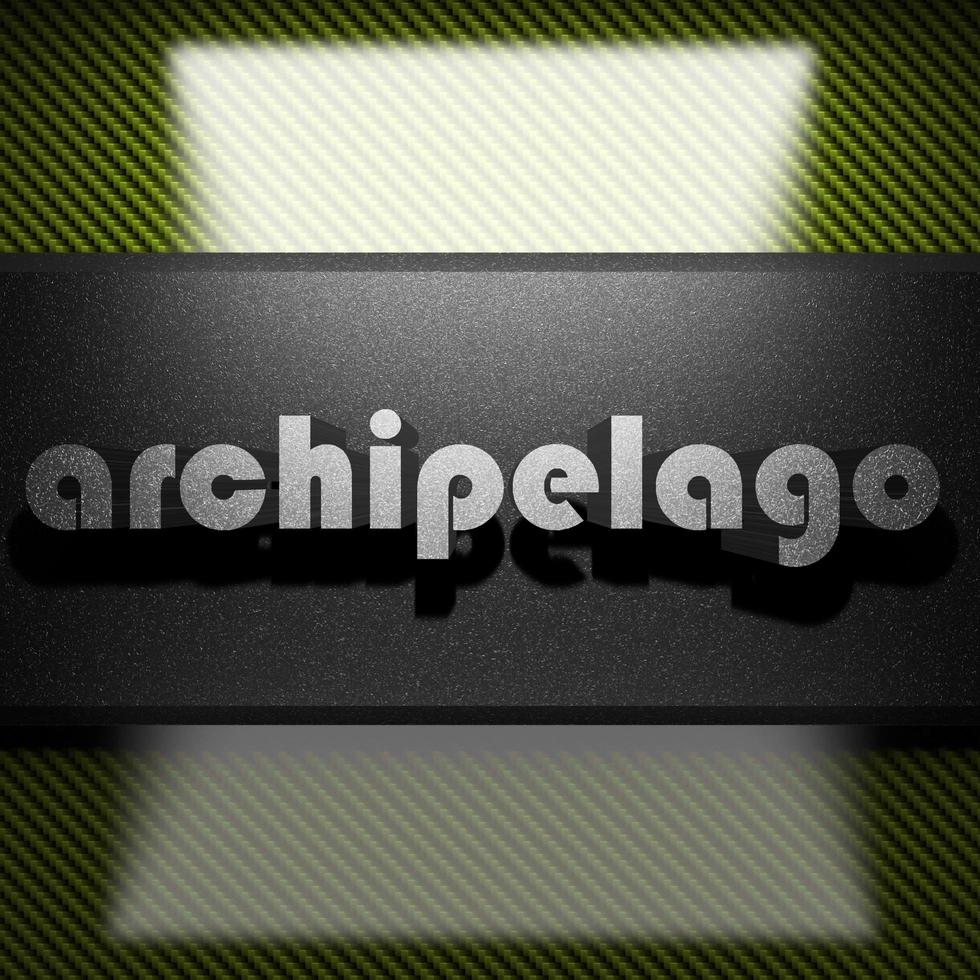 archipelago word of iron on carbon photo