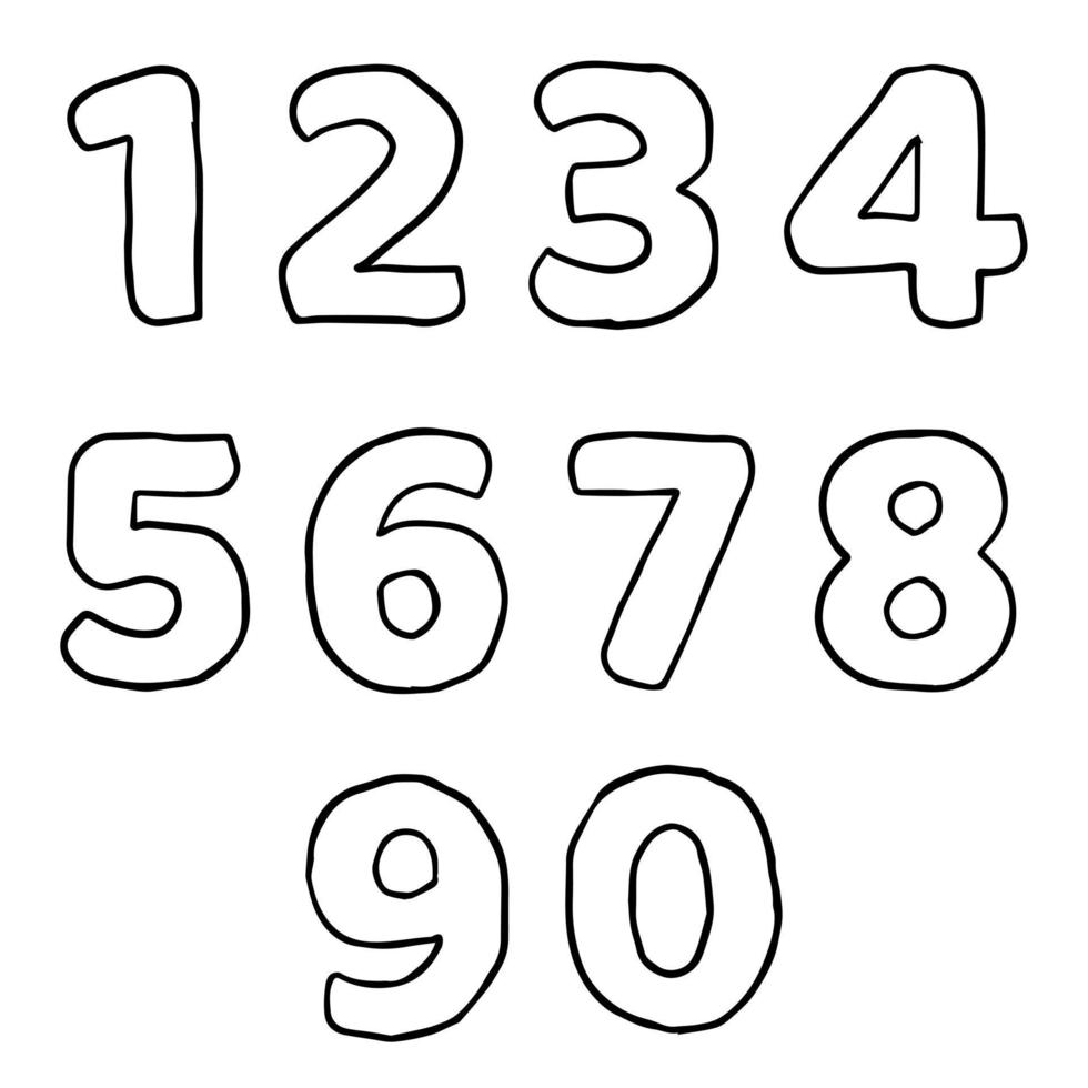 set of numbers and symbols vector illustration