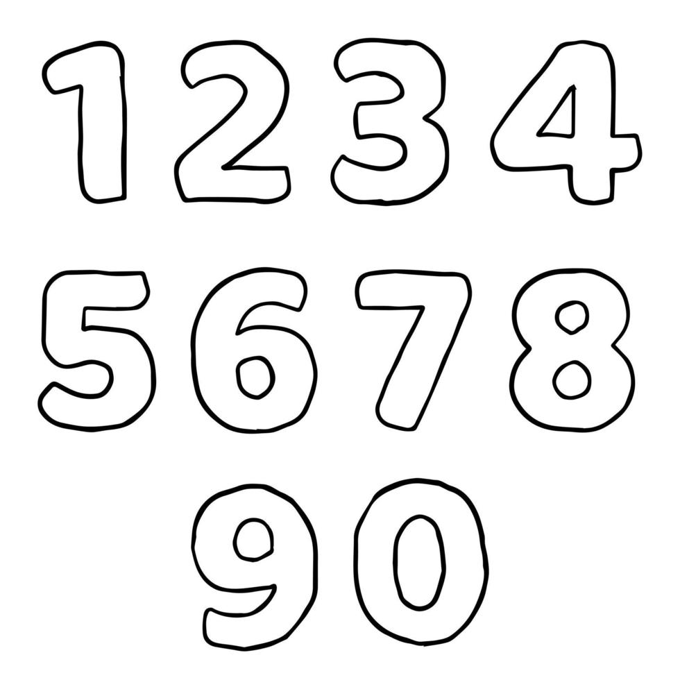 set of numbers and symbols vector illustration