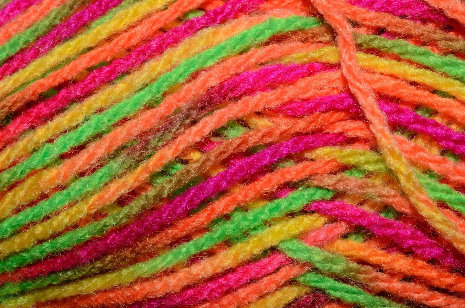 colored wool from a woman photo
