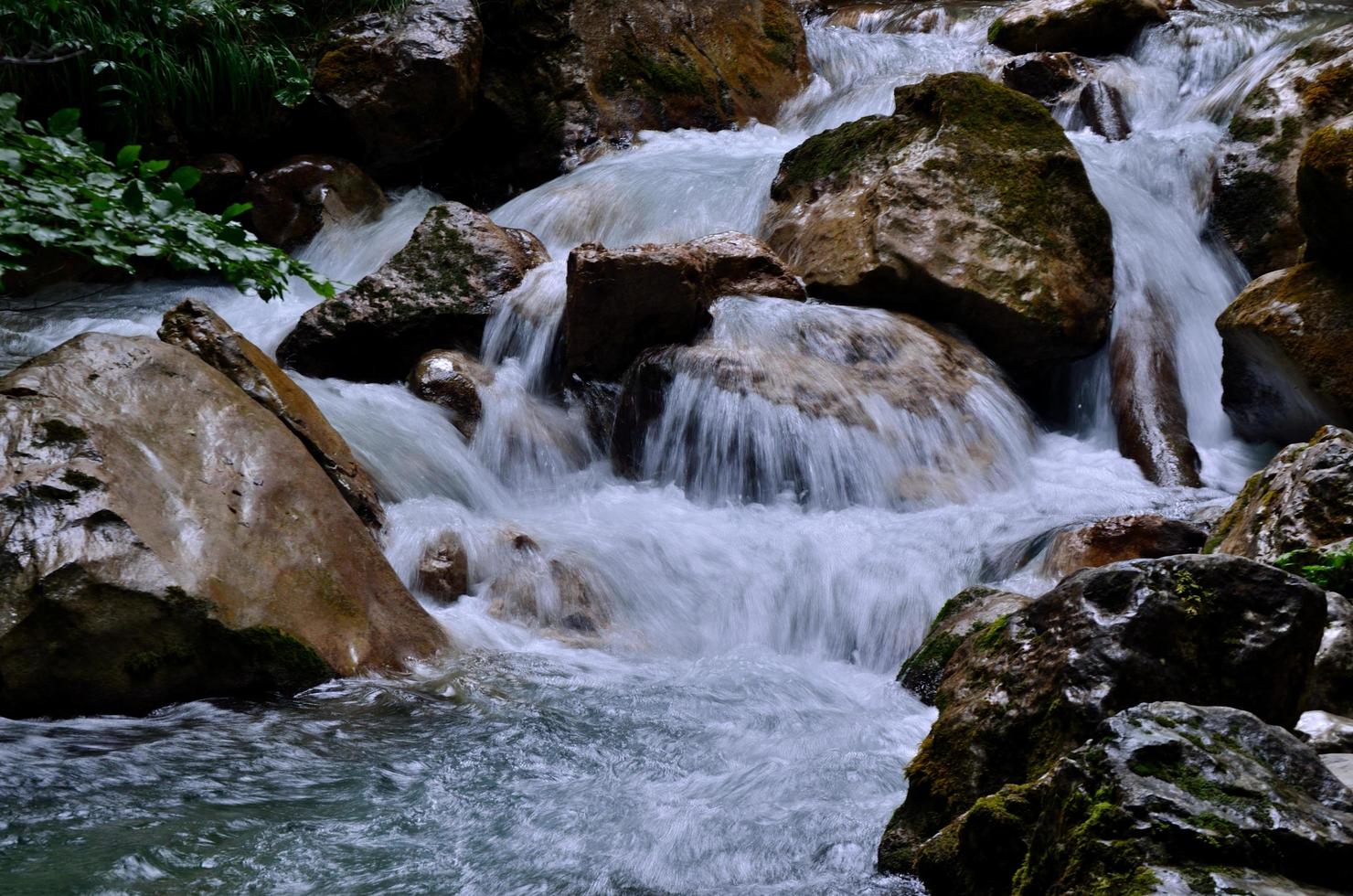 río de montaña en la naturaleza foto