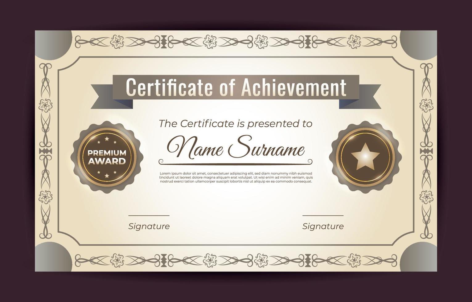 Classic Border Certificate Template vector