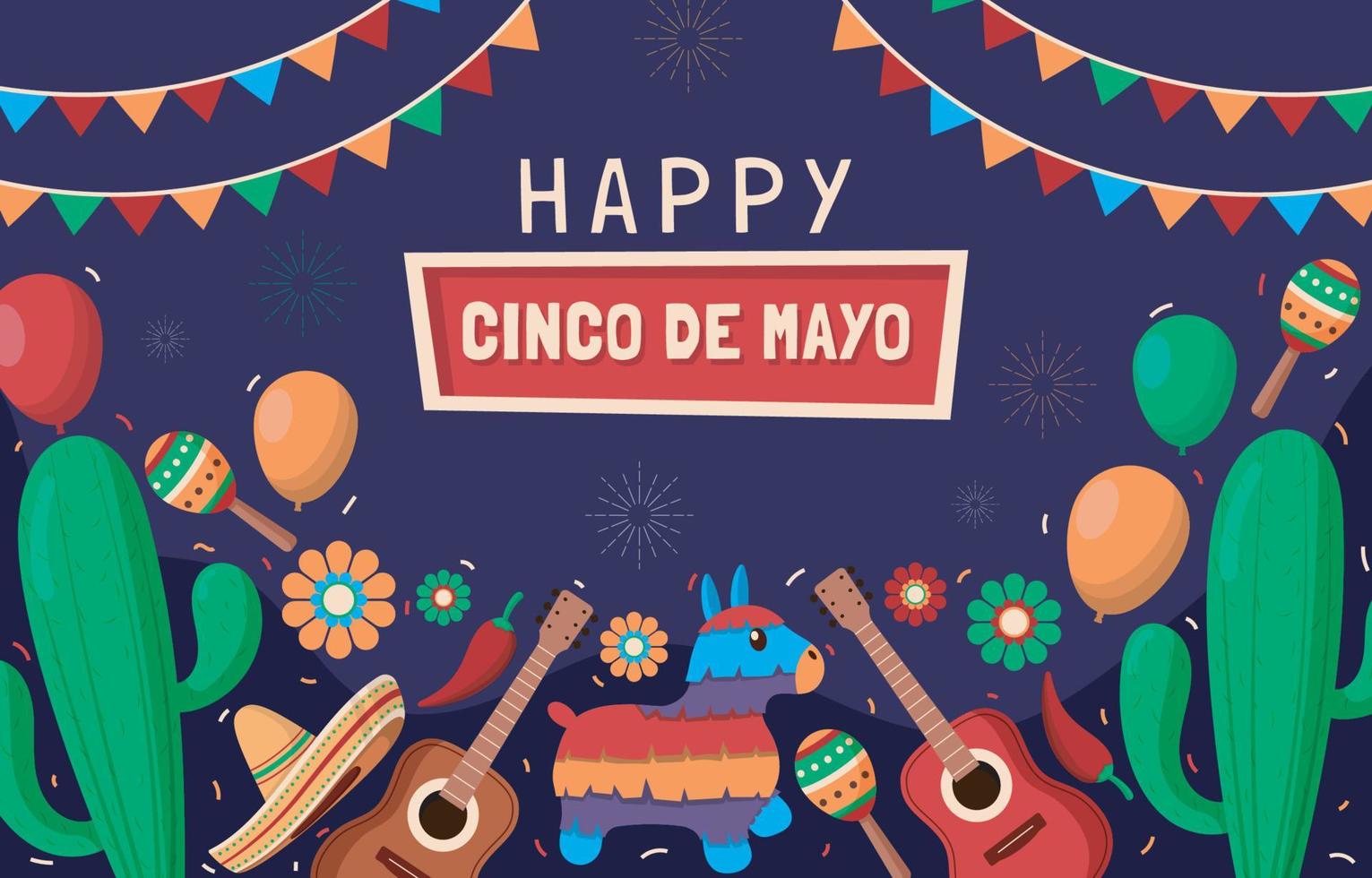 Flat Cinco De Mayo Festivity vector