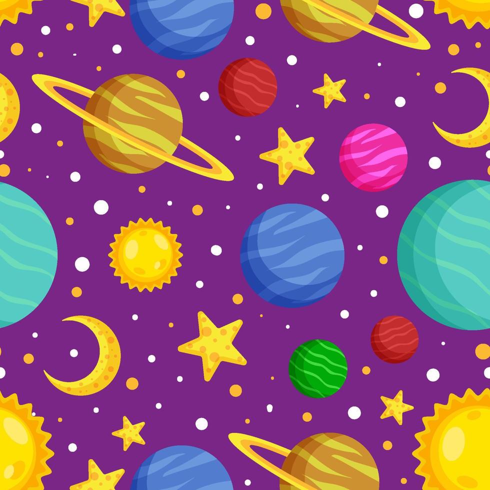 Celestial Bodies Seamless Pattern vector