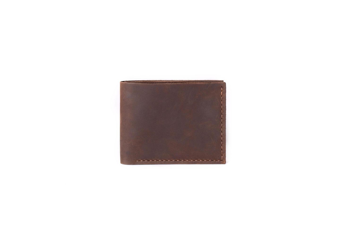 Fashion leather wallet isolated on white background. photo