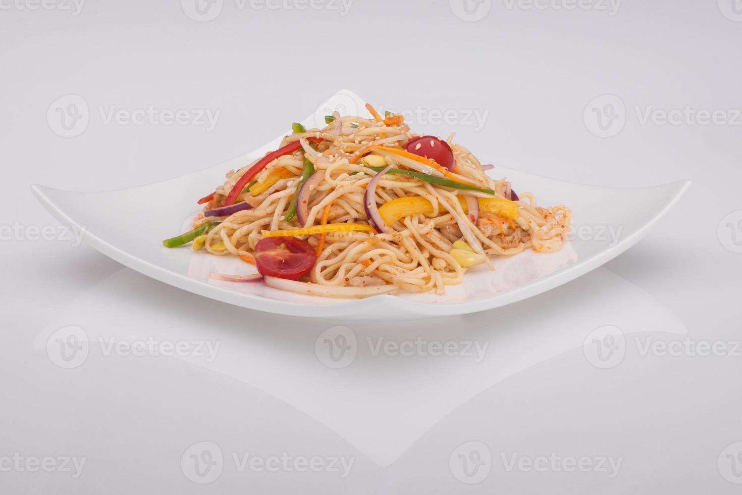 salad in a white plate photo