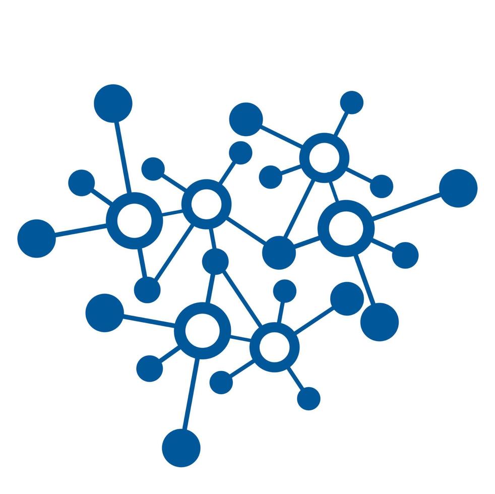 3d molecular or digital network connection pattern and vector icon